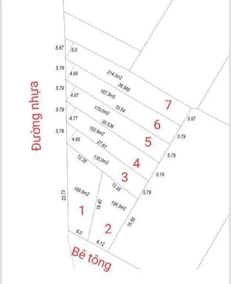 Bán đất 135m² giá 650 triệu Xã Hòa Phú