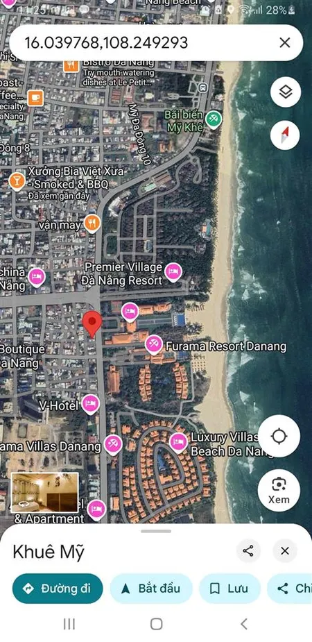 Bán cặp đất võ nguyên giáp, 2 mặt tiền trước sau, ngay bãi biển mỹ khê 280m2 giá 85 tỷ