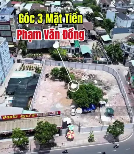 Bán khuôn đất đẹp góc 3 mặt tiền phạm văn đồng gần giga mall thủ đức dt 1300m qhxd cao tầng