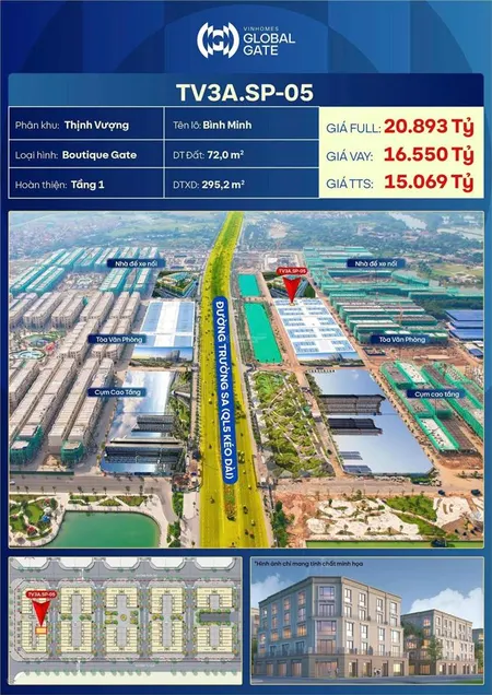 Chỉ 14,6 tỷ sở hữu liền kề kd 72m2, 5t + 1tum, + 1 hầm, mt 6m, 2 mặt thoáng, kd vô tận vin cổ loa