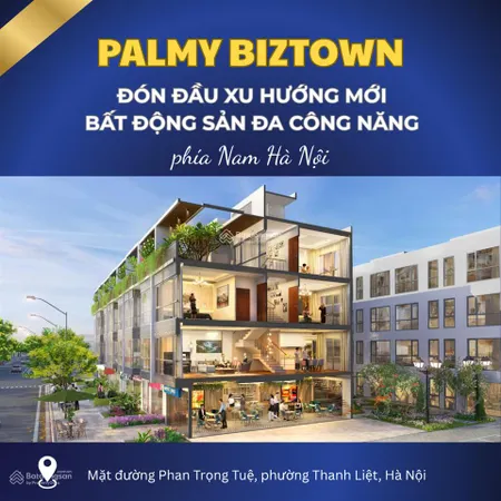 Bán suất ngoại giao lk, palmybiztown gần công viên chu văn an, gần linh đàm. dt 75m2, 4 tầng