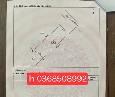 Bán đất 135,2m² ngang 6,8m giá 1.25 tỷ Phường Vạn Xuân