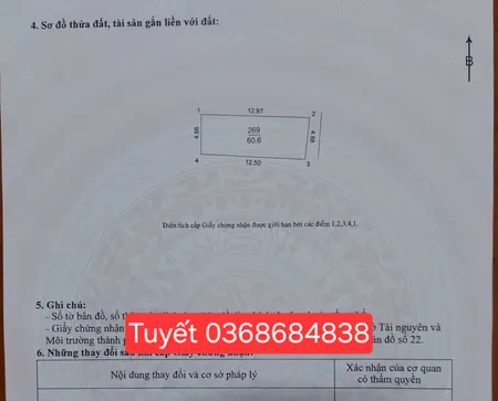 Bán đất 60.6m² ngang 4.88m giá 5.05 tỷ Xã Đông Anh