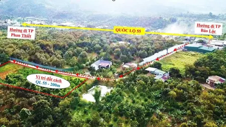 Đất đẹp Bảo Lâm 3-Lâm Đồng thổ cư 100% xây ở liền đường bêtông cách quốc lộ 55 chỉ 200m giá chỉ 4xxtr