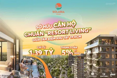 Nam long mở booking block b căn hộ solaria rise chuẩn resort view 360 độ công viên và sông vàm cỏ