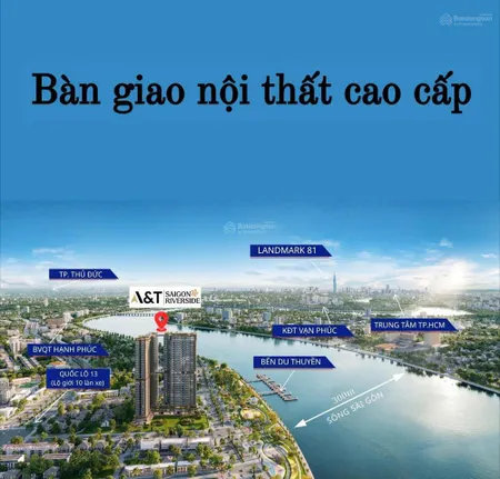 Căn hộ ven sông chỉ từ 52tr/m² full nội thất cao cấp