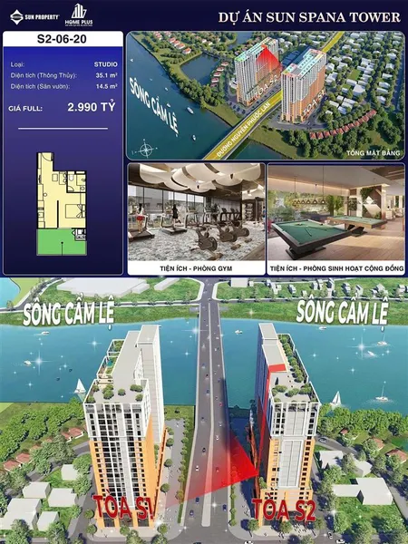 Top 5 căn đẹp nhất sun spana hòa xuân căn sân vườn hot hit 50m2 full giá chỉ 2tỷ436 giá gốc cđt