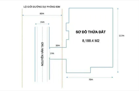 Đất mặt tiền nguyễn văn tạo 8188m2, long thới, chỉ 180 tỉ