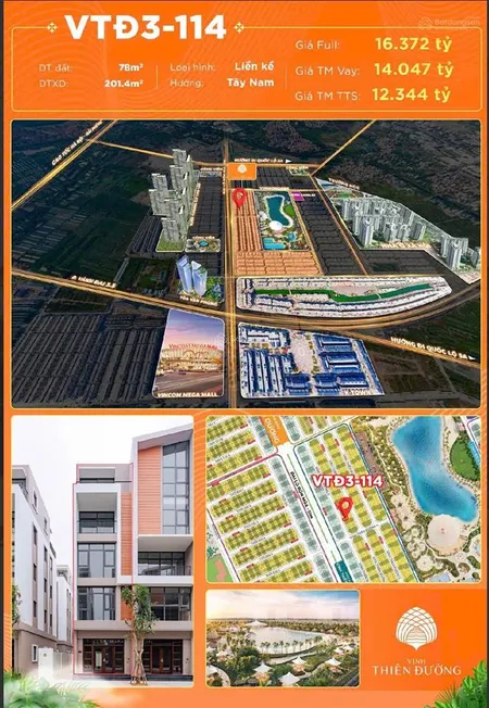 Bán tiểu biệt thự 5 tầng tại vinhomes ocean park 3, 12,344 tỷ, 78m2