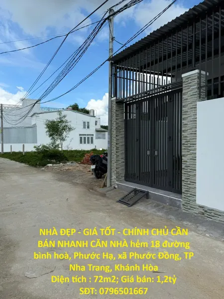 NHÀ ĐẸP - GIÁ TỐT - CHÍNH CHỦ CẦN BÁN NHANH CĂN NHÀ Phước Hạ, xã Phước Đồng, TP Nha Trang, Khánh Hòa