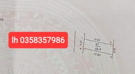Bán đất 55.4m² ngang 4.31m giá 1.5 tỷ Xã Nội Bài