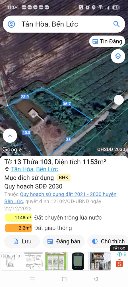 Bán đất 1152.6m² ngang 21m giá 1.5 tỷ Xã Lương Hòa