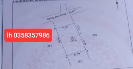 Bán đất 230m² ngang 11.85m giá 1.2 tỷ Phường Vạn Xuân