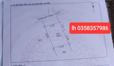 Bán đất 230m² ngang 11.85m giá 1.2 tỷ Phường Vạn Xuân