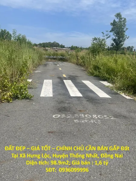 ĐẤT ĐẸP – GIÁ TỐT – CHÍNH CHỦ CẦN BÁN GẤP Đất Tại Xã Hưng Lộc, Huyện Thống Nhất, Đồng Nai
