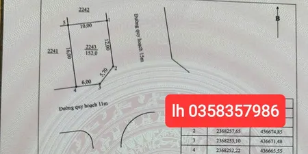Bán đất 152m² ngang 6m giá 5.32 tỷ Phường Vạn Xuân