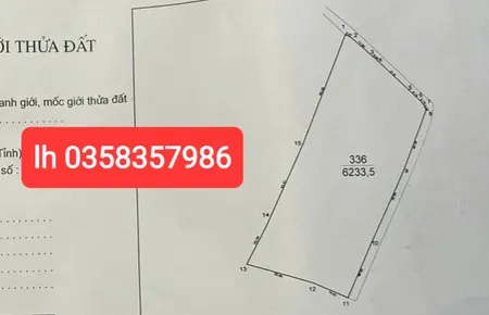 Bán đất 6.233m² ngang 21.6m giá 12.47 tỷ Xã Trung Giã