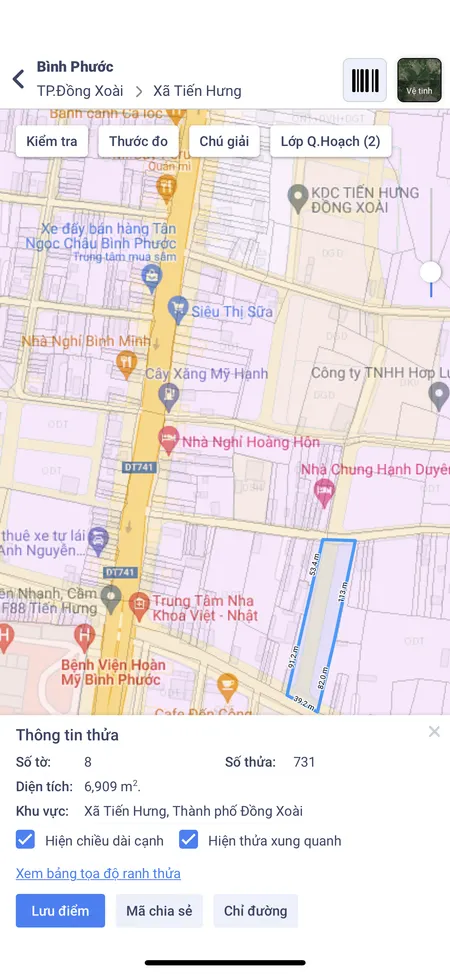 Bán đất mặt tiền tại thành phố Đồng Xoài