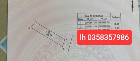 Bán đất 77.5m² ngang 4m giá 2.71 tỷ Xã Nội Bài