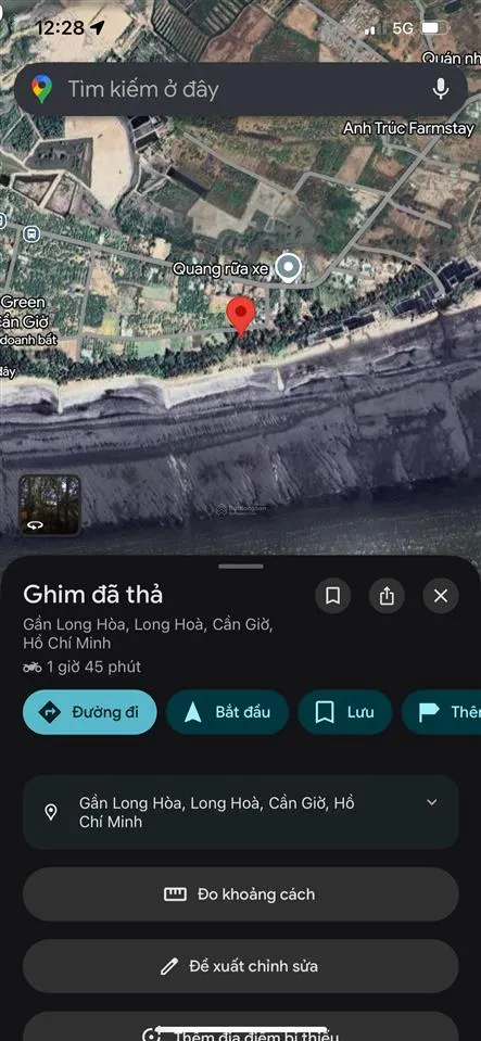 Bán đất 900m2 có 300m2 thổ cư,view biển long hòa, cần giờ, hcm, giá cực chất 22 triệu / m2