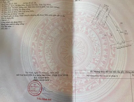LÔ ĐẤT Nằm tại Ấp 6, xã Bàu Đồn – khu vực giáp ranh KCN Phước Đông, cách khu đô thị Phước Đông New City khoảng 5–7 phút di chuyển.