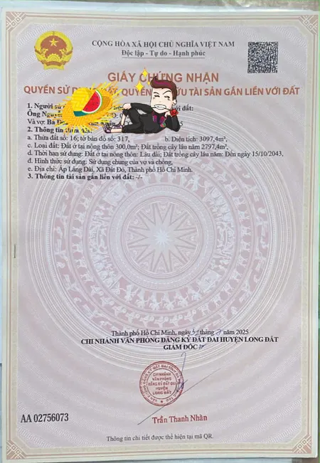 Chủ bán 3000mv300 thổ cư mt nhựa láng dài