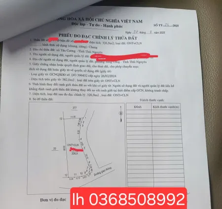 Bán nhà 326,9m² ngang 11,05m giá 880 triệu Xã Tân Cương
