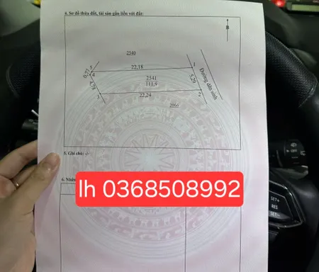 Bán đất 111,9m² ngang 5,29m giá 1.3 tỷ Xã Đại Phúc