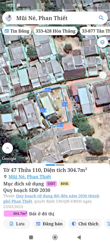 Bán đất 130m² ngang 6m giá 1.3 tỷ Phường Mũi Né