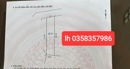 Bán đất 97.5m² ngang 4.75m giá 5.6 tỷ Xã Sóc Sơn