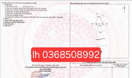 Bán đất 120m² ngang 6m giá 3 tỷ Xã Điềm Thụy