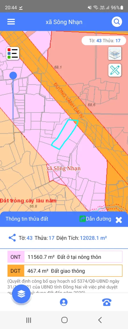 Bán đất 12028.1m² ngang 100m giá 25 tỷ Xã Xuân Quế
