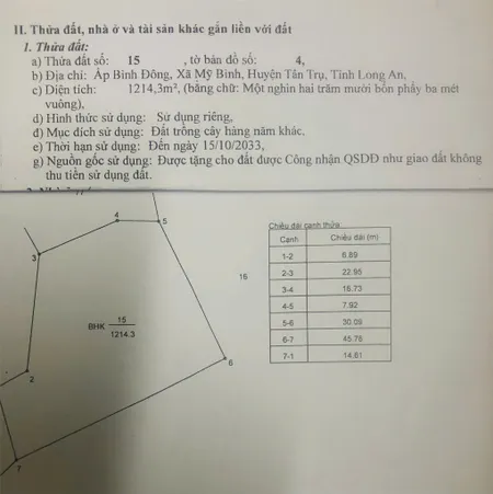 Bán Thửa Đất Vườn 1214M2 GIÁ 1,3 TỶ ( GIẢM 15% ) Nếu Mua Sớm Chốt Trong Tháng 10
