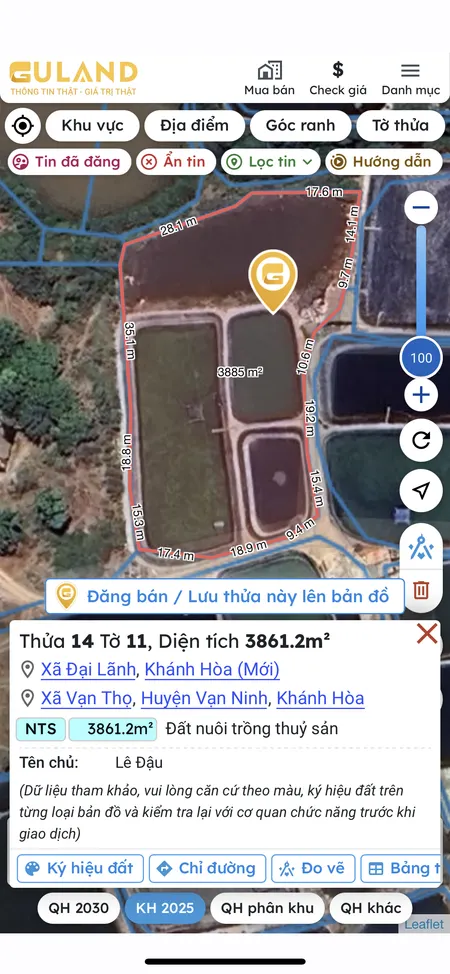 Bán đất 3861.2m² giá 12 tỷ Xã Đại Lãnh