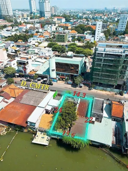 21 tỷ đất mặt tiền đường cmt8, quyết thắng, biên hoà, diện tích 14 (nở hậu 15,5)x22= 345m2