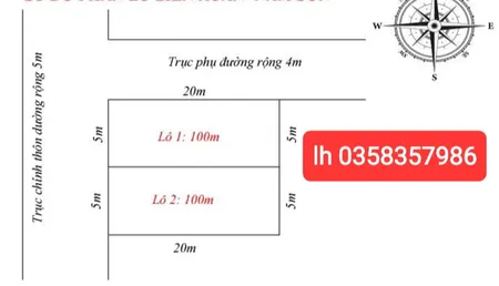 Bán đất 200m² ngang 10m giá 4 tỷ Xã Trung Giã