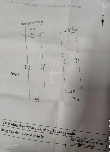Bán nhà 2 tầng kiên cố mặt tiền đường hải phòng vị trí gần đường đống đa, ngang 6.07m rất đẹp