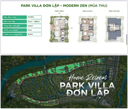 Bán btđl eco retreat, bank hỗ trợ 70% 24th không lãi suất, phân khu mùa thu siêu đẹp