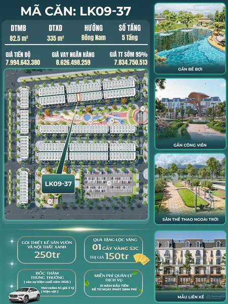 Chỉ 7 tỷ 800 tr sở hữu căn liền kề view công viên trung tâm tại khu đô thị hoàng huy greenriver