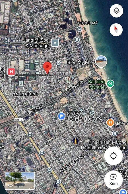 Ré nhất thị trường . nhà 3 tầng dt lớn 164m2 , sát bãi tắm mỹ khê, mặt tiền nguyễn công trứ.
