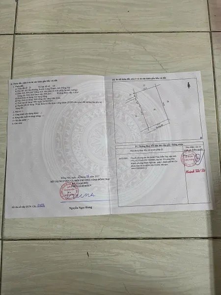 3 mặt tiền - sát sân bay long thành - 809m2 ful hồng chỉ 2,4 tỷ