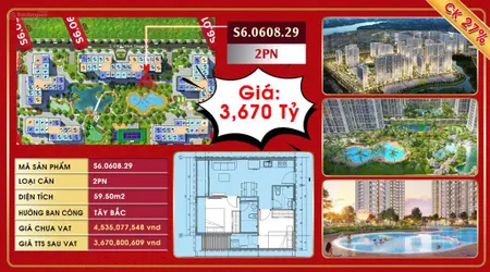 Bán căn hộ 60m căn hộ vin đủ tiện ích.