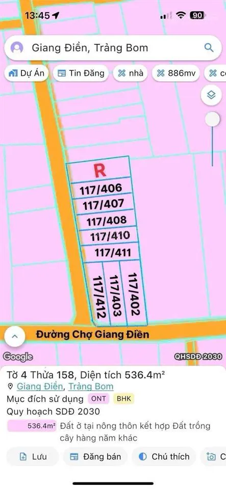 Chính chủ bán gấp lô đất 5x20m thổ cư 100% cách chỉ 300m là chợ, nhà thờ xã giang điền