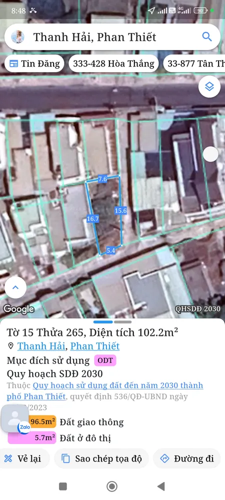 Bán đất 102,2m² giá 2.2 tỷ Phường Phú Thủy
