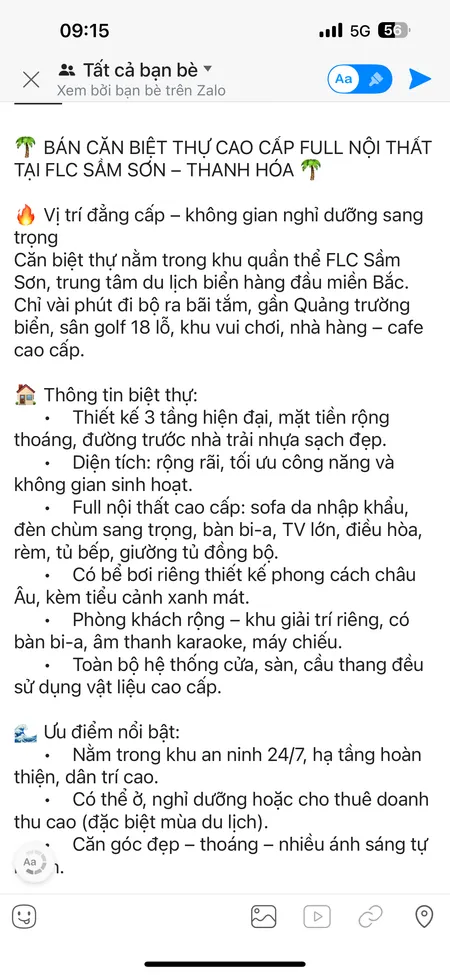 Bán căn biệt thự full nội thất gồm 7pn đang kinh doanh du lịch nghỉ dưỡng cao cấp