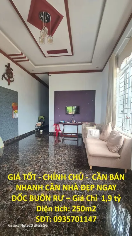GIÁ TỐT - CHÍNH CHỦ -  CẦN BÁN NHANH CĂN NHÀ ĐẸP NGAY DỐC BUÔN RƯ – Giá Chỉ  1,9 tỷ