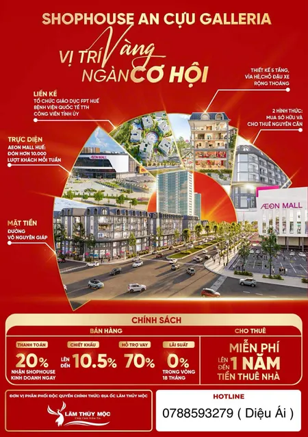 🚀 KINH DOANH SINH LỜI – CHỌN NGAY SHOPHOUSE AN CỰU CITY CẠNH AEON MALL HUẾ!