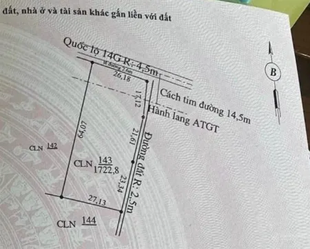 Bán lô đất 1.720m2 mặt tiền ql14g, xã sông vàng, tp. đà nẵng
