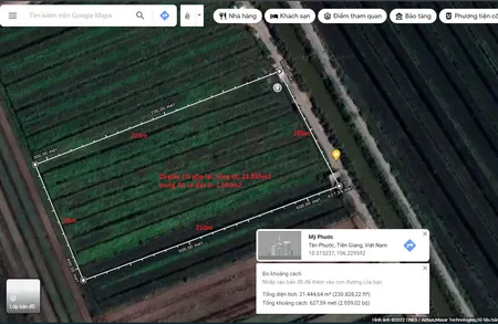 Bán gấp đất khóm + thổ cư, KP5, thị trấn Mỹ Phước, Tân Phước, Tiền Giang.