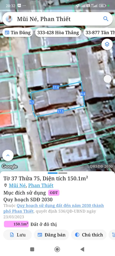 Bán đất 150,1m² ngang 8,5m giá 2.7 tỷ Phường Mũi Né